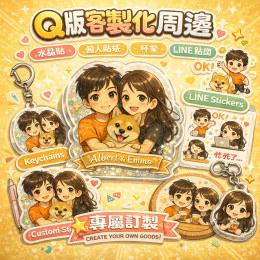 網拍班115-1#20號 #晶點子 #文創設計 #Line貼圖 #人像Q版鑰匙圈 #似顏繪 #油畫 #公仔